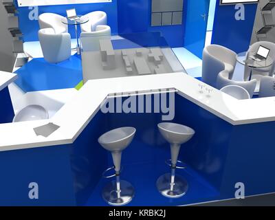 Exhibition Stand Interior Sample - Interiors Series  . 3D Stock Photo