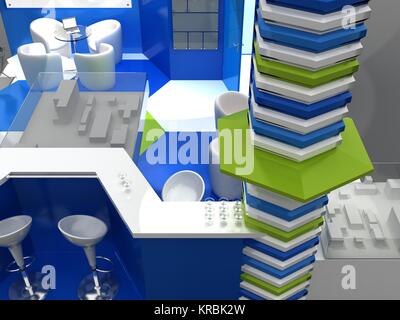 Exhibition Stand Interior Sample - Interiors Series  . 3D Stock Photo