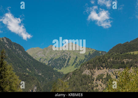 The mountains, green fields, meadows and forests Stock Photo