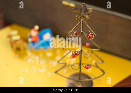 Christmas tree made of wire Stock Photo