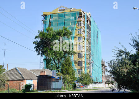 Safety net in the newly built high-rise building Stock Photo