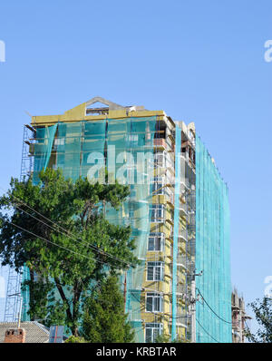 Safety net in the newly built high-rise building Stock Photo