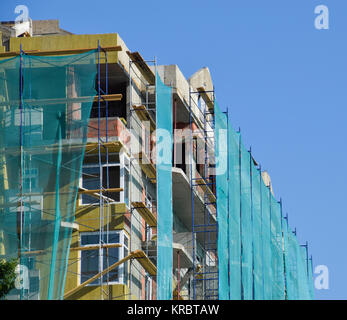 Safety net in the newly built high-rise building Stock Photo