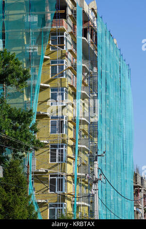 Safety net in the newly built high-rise building Stock Photo