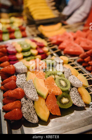 Fruits in a chinese food market. Stock Photo