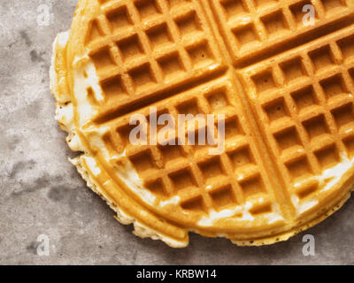 rustic golden plain waffle Stock Photo