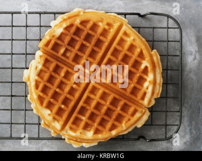 rustic golden plain waffle Stock Photo