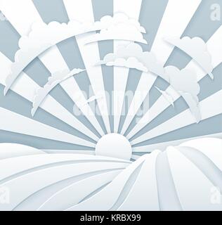 Sun Rays Field Background Stock Vector