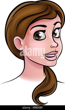 Cartoon Woman Face Stock Vector