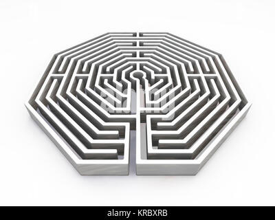 3D render of a maze Stock Photo