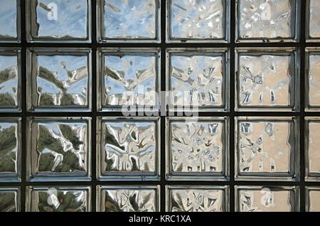 Wall of glass block Stock Photo