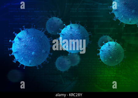 Digital background. Computer virus. Network security concept 3D illustration Stock Photo