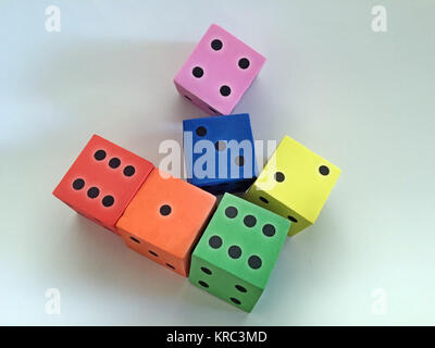 Dices on the table Stock Photo