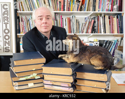 English Journalist and Author Francis Wheen at the Private Eye offices, London, England, United Kingdom. Stock Photo