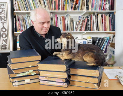 English Journalist and Author Francis Wheen at the Private Eye offices, London, England, United Kingdom. Stock Photo