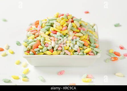 Colored puffed rice Stock Photo