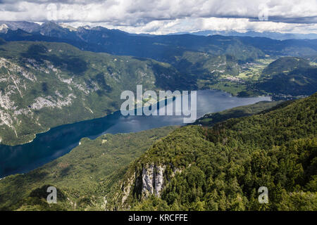 Lake Bohinj from the Vogel mountain, Triglav National Park, Slovenia Stock Photo