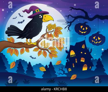 Witch crow theme image 5 Stock Photo