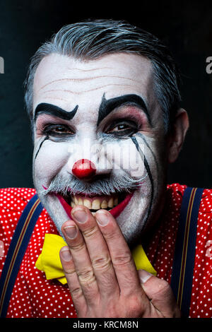 Terrible crazy clown and Halloween theme Stock Photo