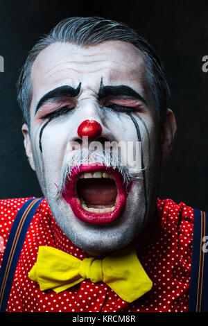 Terrible crazy clown and Halloween theme Stock Photo