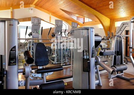 empty gym in fitness centre Stock Photo