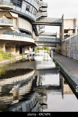 Dublin, Ireland - September 17, 2016: Croke Park stadium stands above the Royal Canal in Dublin's North Strand neighbourhood. Stock Photo