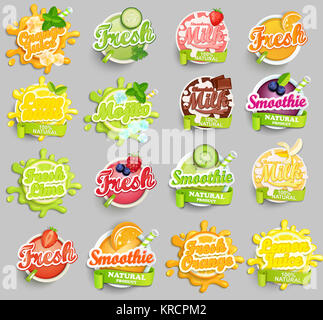 Big set of labels splash. Stock Photo