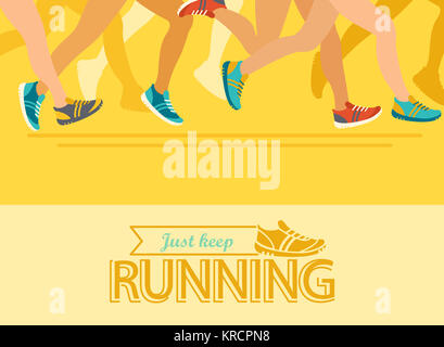 Summer running marathon concept. Stock Photo