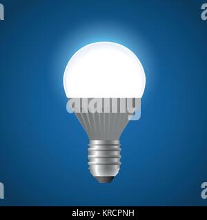 Glowing LED light bulb - modern vector realistic isolated illustration Stock Vector