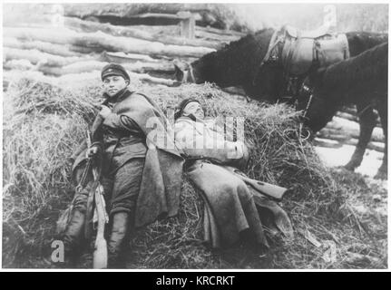 Red Army Soldiers resting 1920 Stock Photo