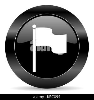 black circle web button on white background Stock Photo