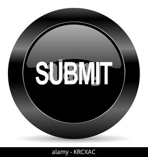 black circle web button on white background Stock Photo