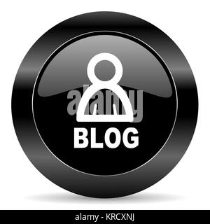black circle web button on white background Stock Photo