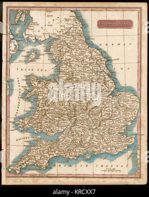 MAP/ENGLAND & WALES 1809 Stock Photo