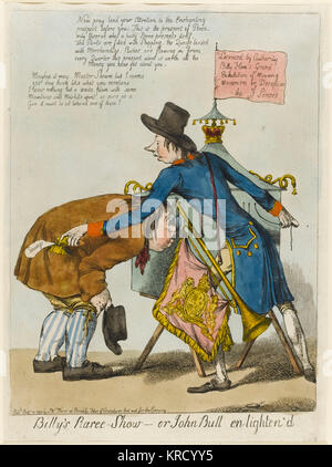Billy's Raree-Show or John Bull En Lighten'D, [England], Engraving 1797 ...