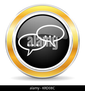 black web button with golden ring Stock Photo