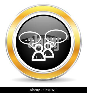 black web button with golden ring Stock Photo