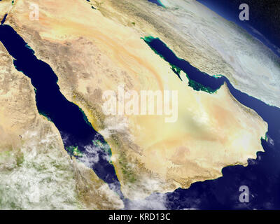 Arab peninsula from space Stock Photo