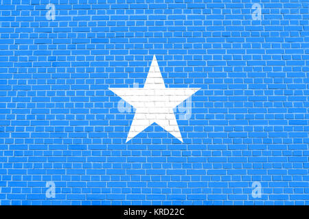 Flag of Somalia on brick wall texture background Stock Photo