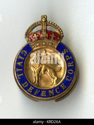 Queen's Crown Civil Defence Corps button badge Stock Photo