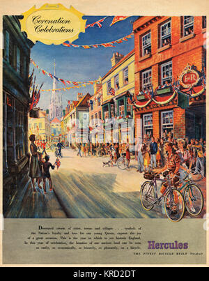 Hercules bicycles Coronation advertisement Stock Photo