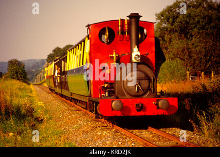 A train of the Bala Lake Railway, a preserved steam railway in Gwynedd, North Wales. Stock Photo