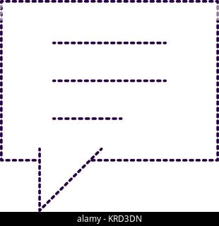 square dialogue speech with tail in purple dotted silhouette Stock Vector