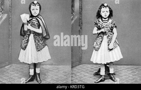 Vesta Tilley as a child in her first theatre appearance Stock Photo