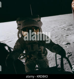 Apollo 12 photograph of the Lunar Module Intrepid" seen over the Moon ...