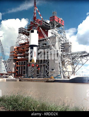 Saturn V first stage test stand construction, 1963. Flame deflector ...