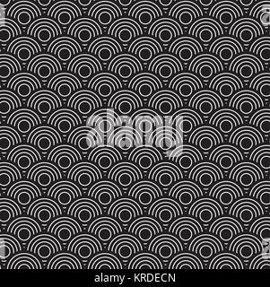 seamless rounded lines geometric patterns collection abstract Stock Vector
