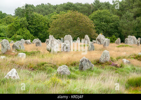 scenery around the  Carnac stones, a megalithic site in Brittany, France Stock Photo