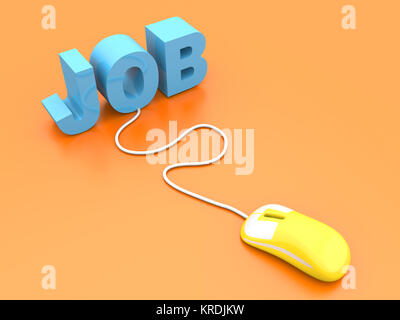 Online job. 3D rendered Illustration. Stock Photo