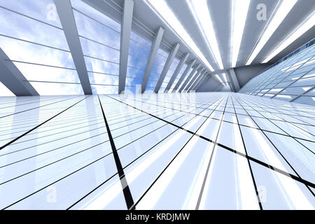 3D rendered Illustration. Airport architecture visualization. Stock Photo